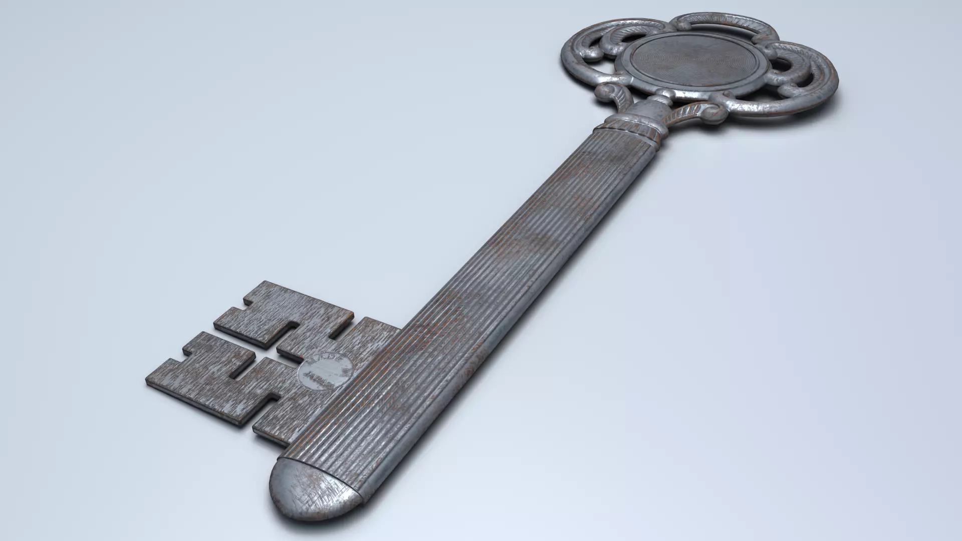 Antique Room Thermometer Iron Rust 3D model_38