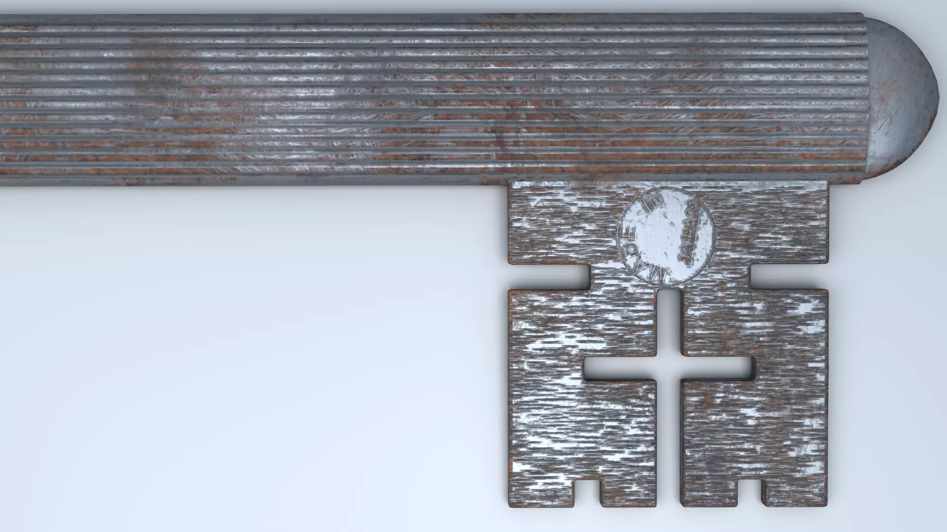 Antique Room Thermometer Iron Rust 3D model_43