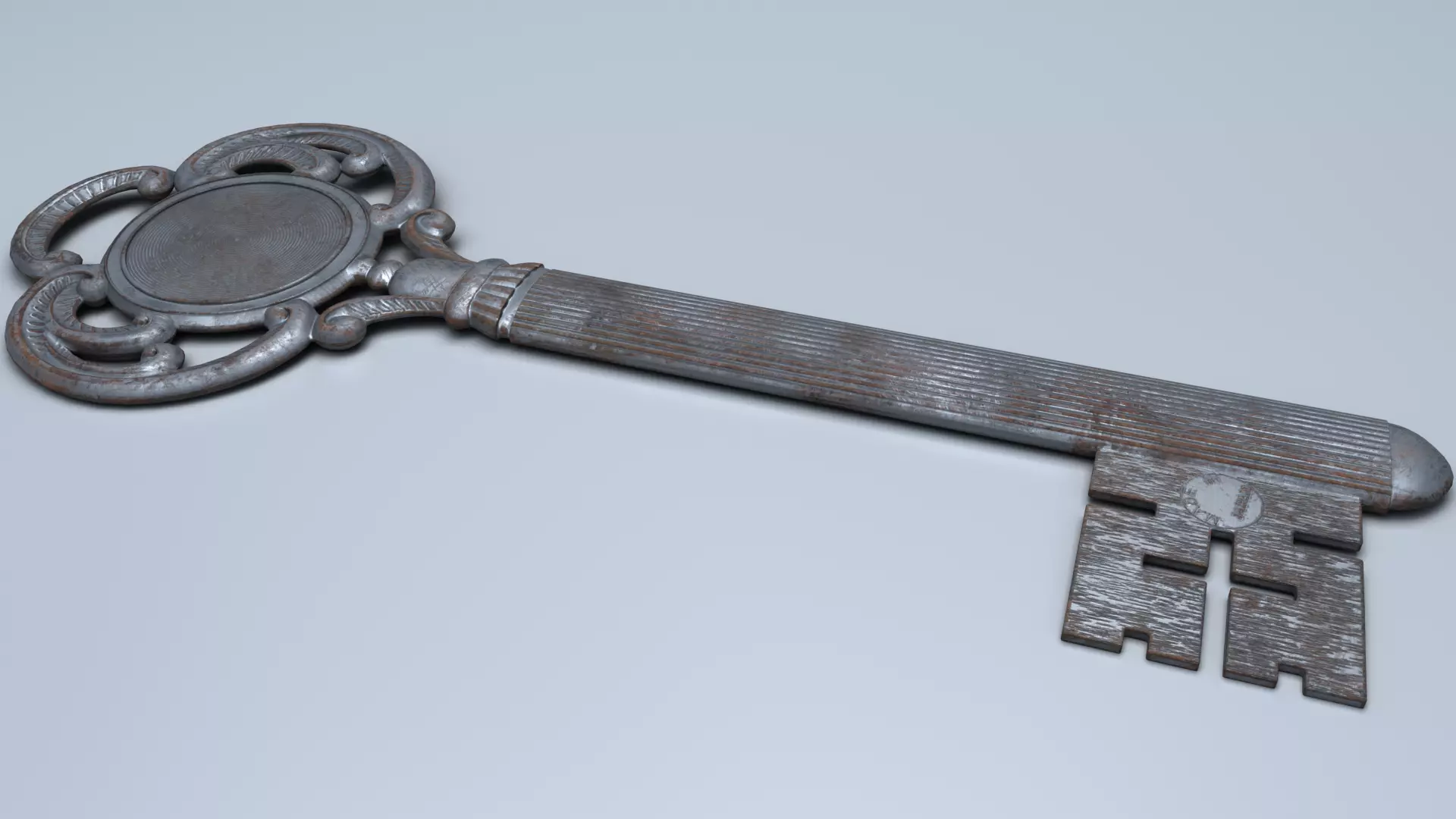Antique Room Thermometer Iron Rust 3D model_27