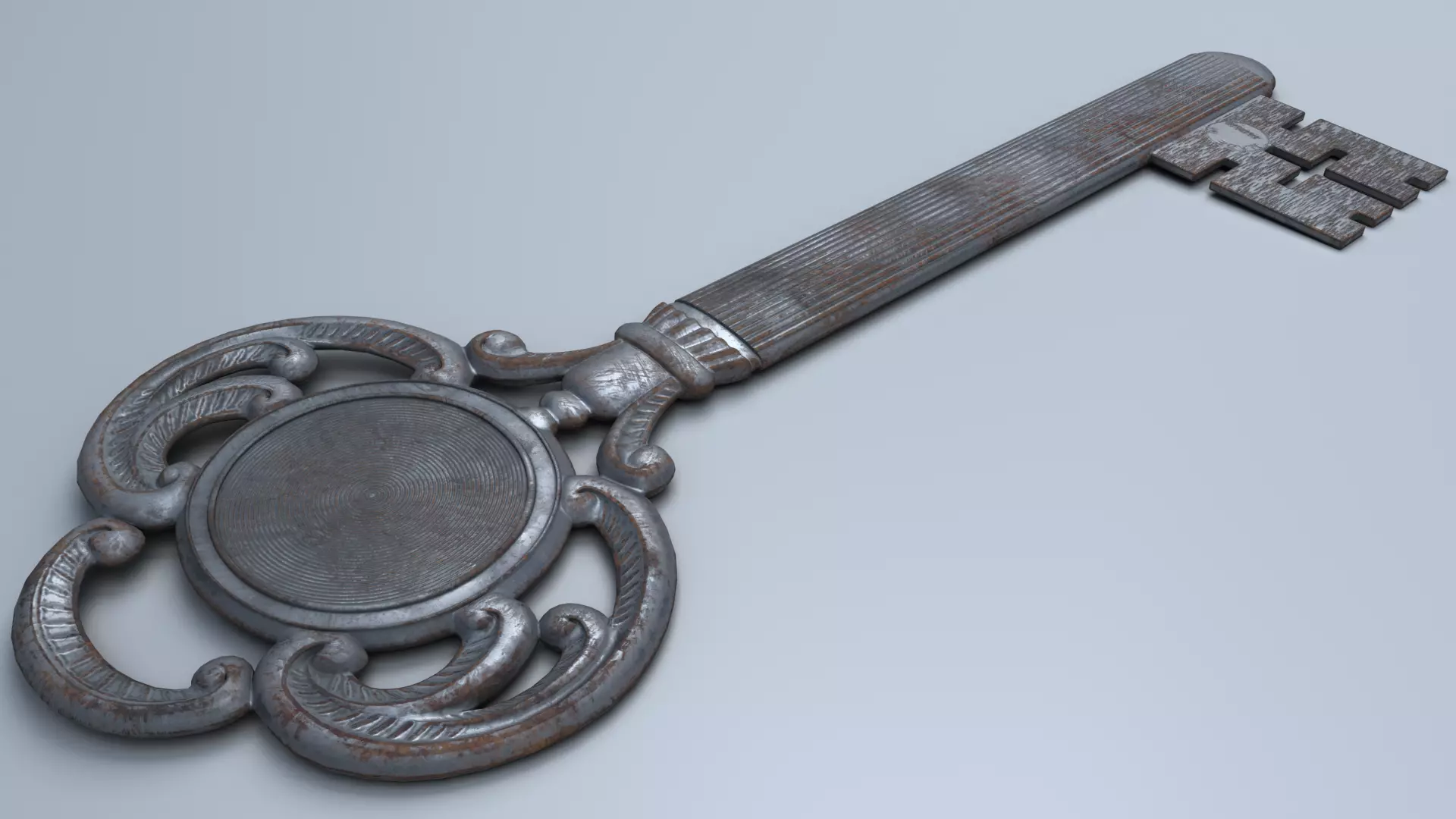 Antique Room Thermometer Iron Rust 3D model_21