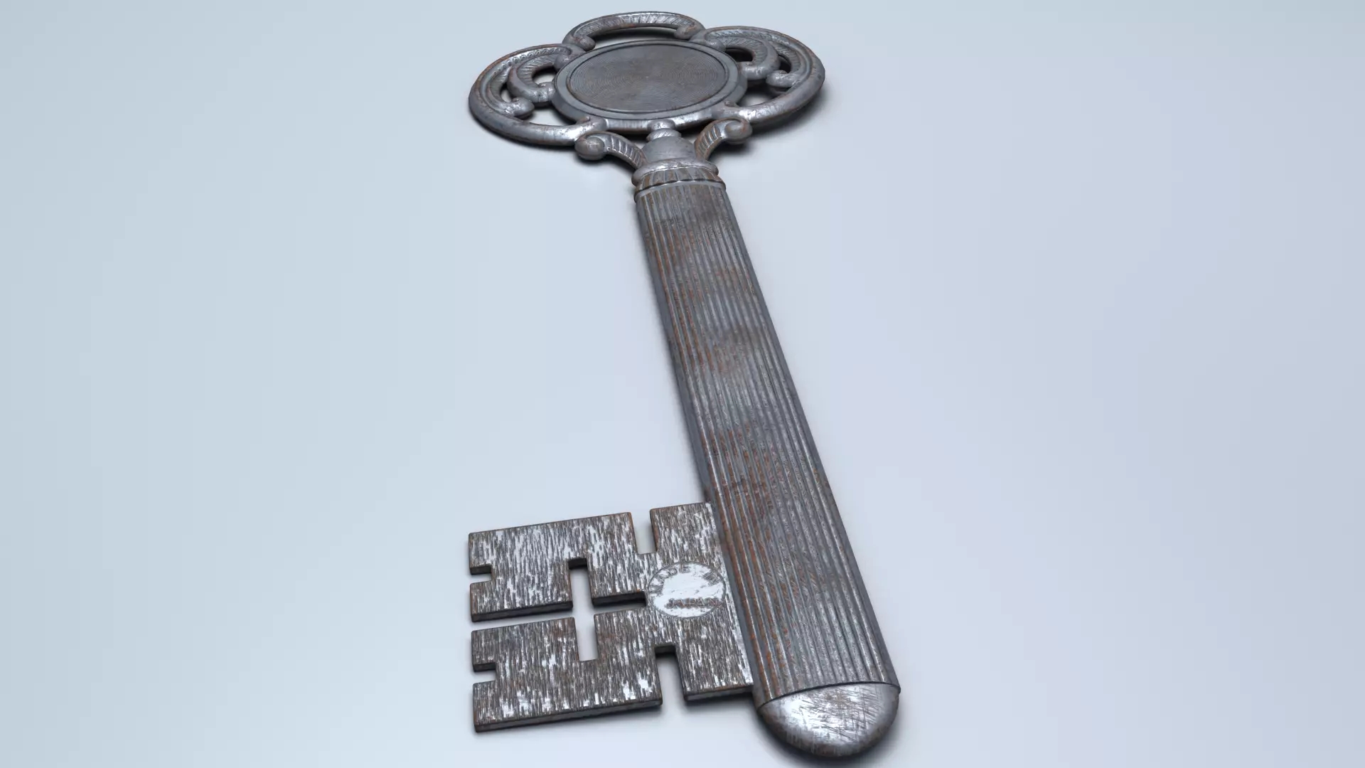 Antique Room Thermometer Iron Rust 3D model_34