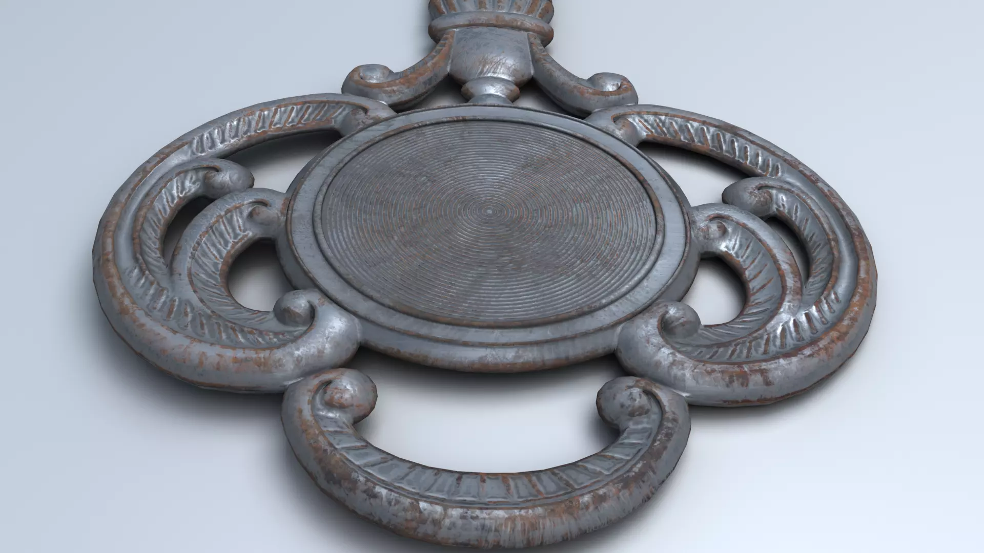 Antique Room Thermometer Iron Rust 3D model_44