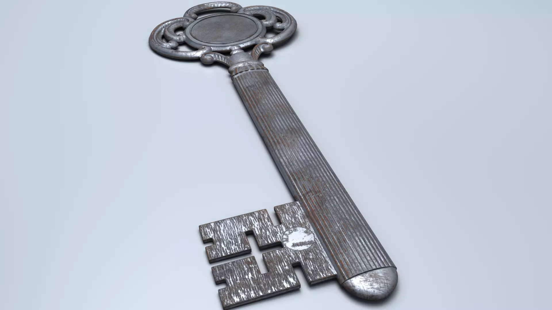 Antique Room Thermometer Iron Rust 3D model_33