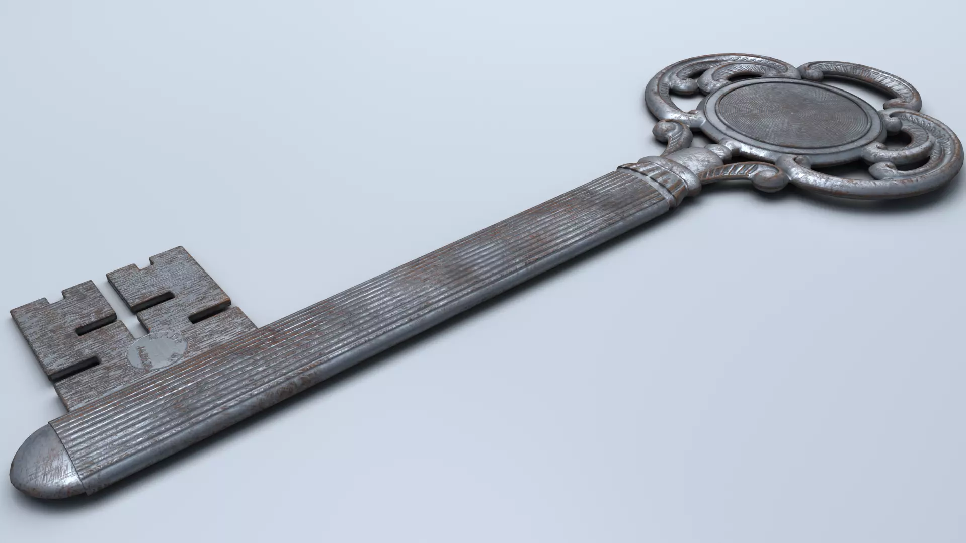 Antique Room Thermometer Iron Rust 3D model_40
