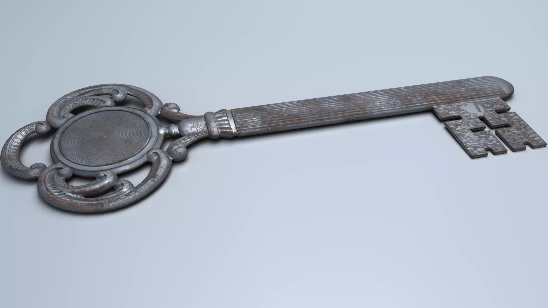 Antique Room Thermometer Iron Rust 3D model_24