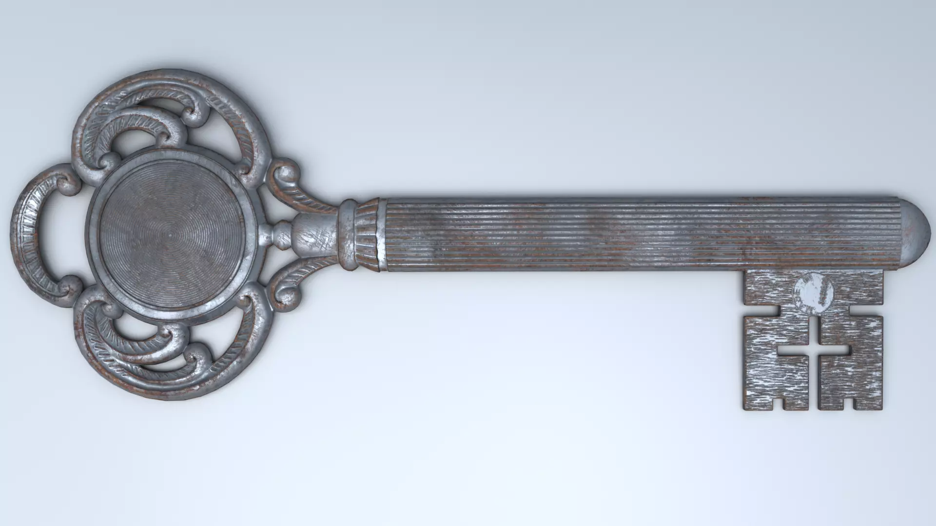 Antique Room Thermometer Iron Rust 3D model_41