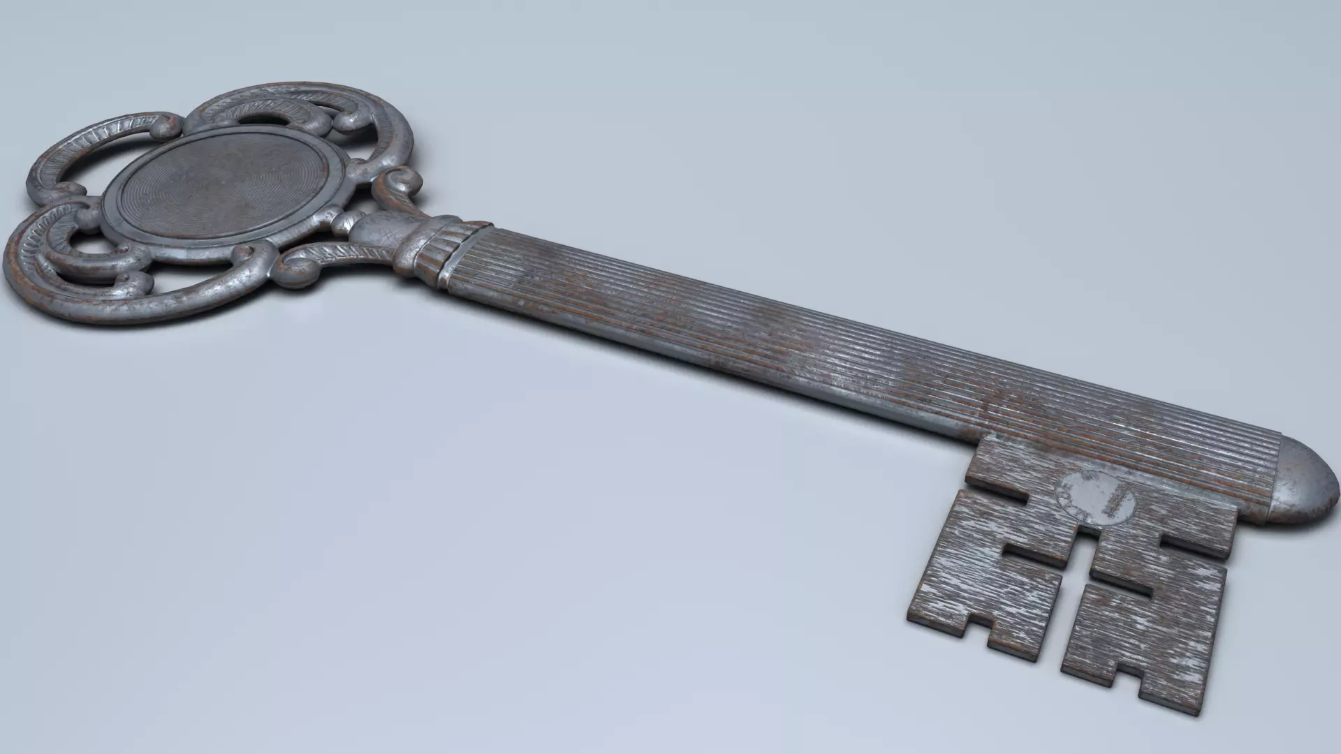 Antique Room Thermometer Iron Rust 3D model_28
