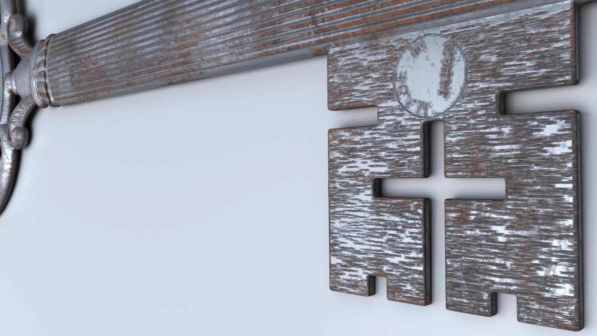 Antique Room Thermometer Iron Rust 3D model_45