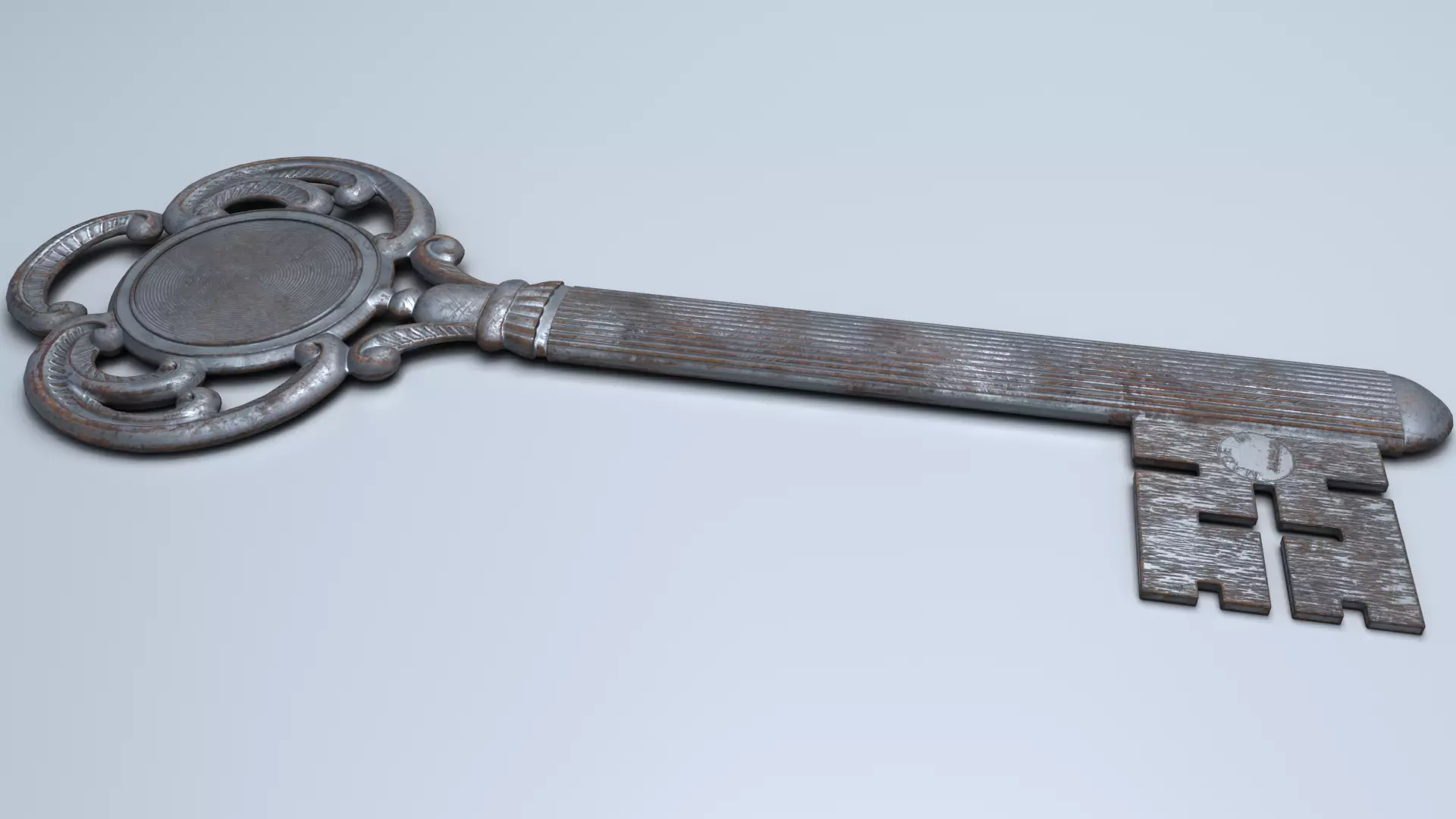 Antique Room Thermometer Iron Rust 3D model_26