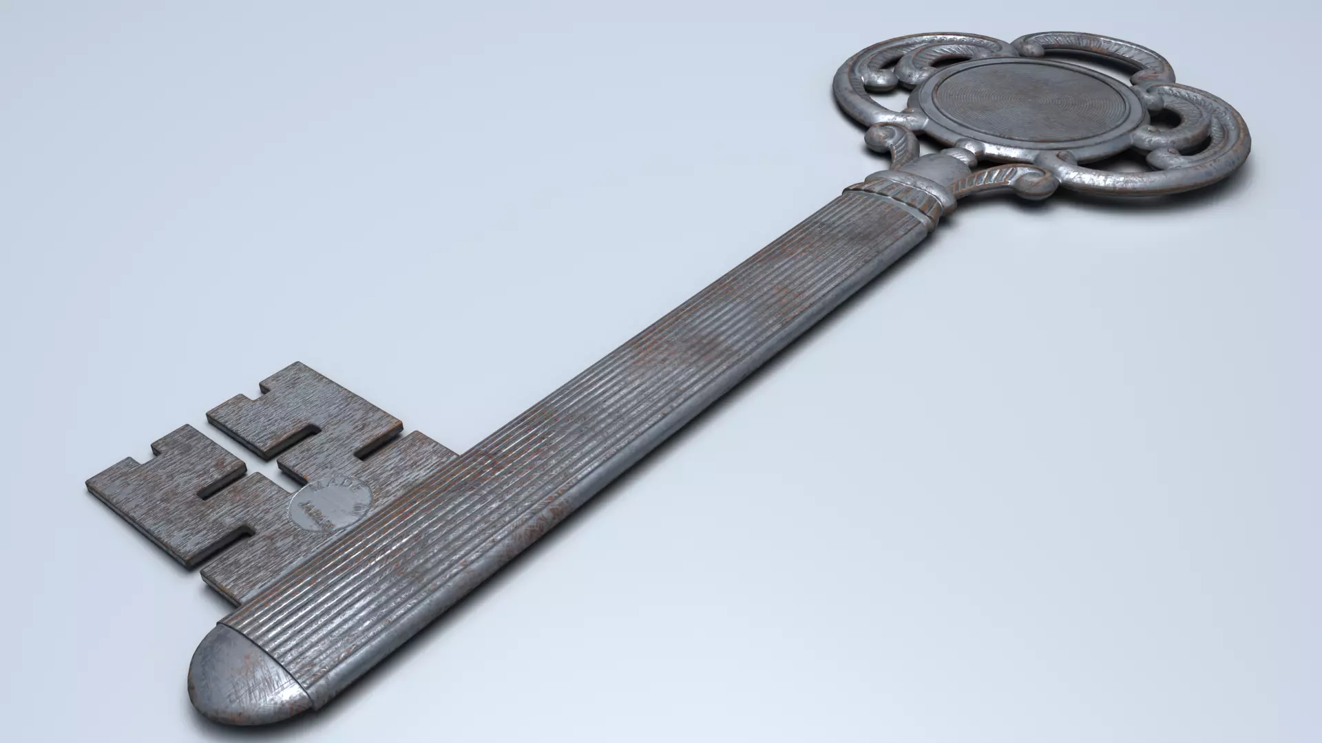 Antique Room Thermometer Iron Rust 3D model_39