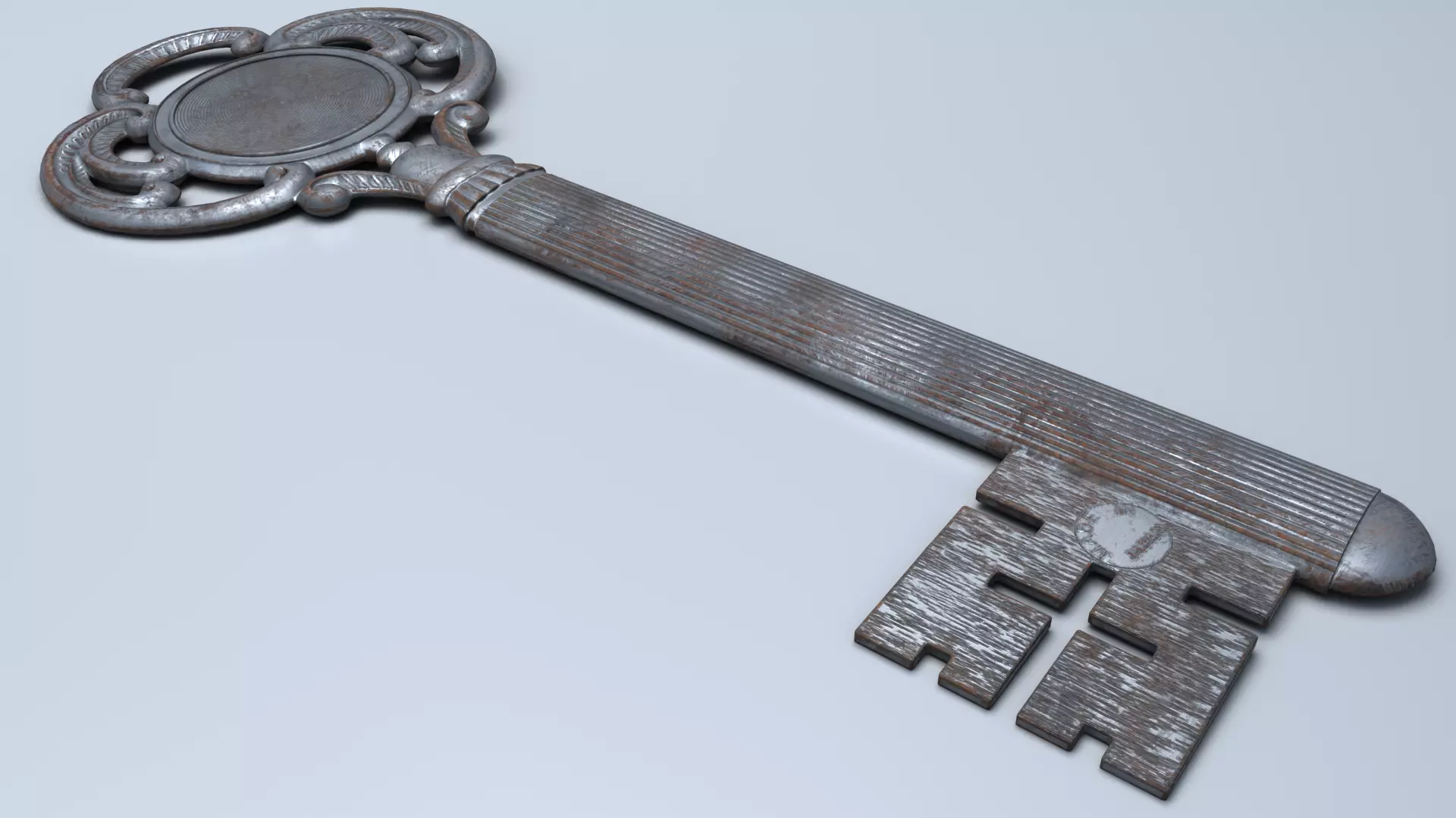 Antique Room Thermometer Iron Rust 3D model_30