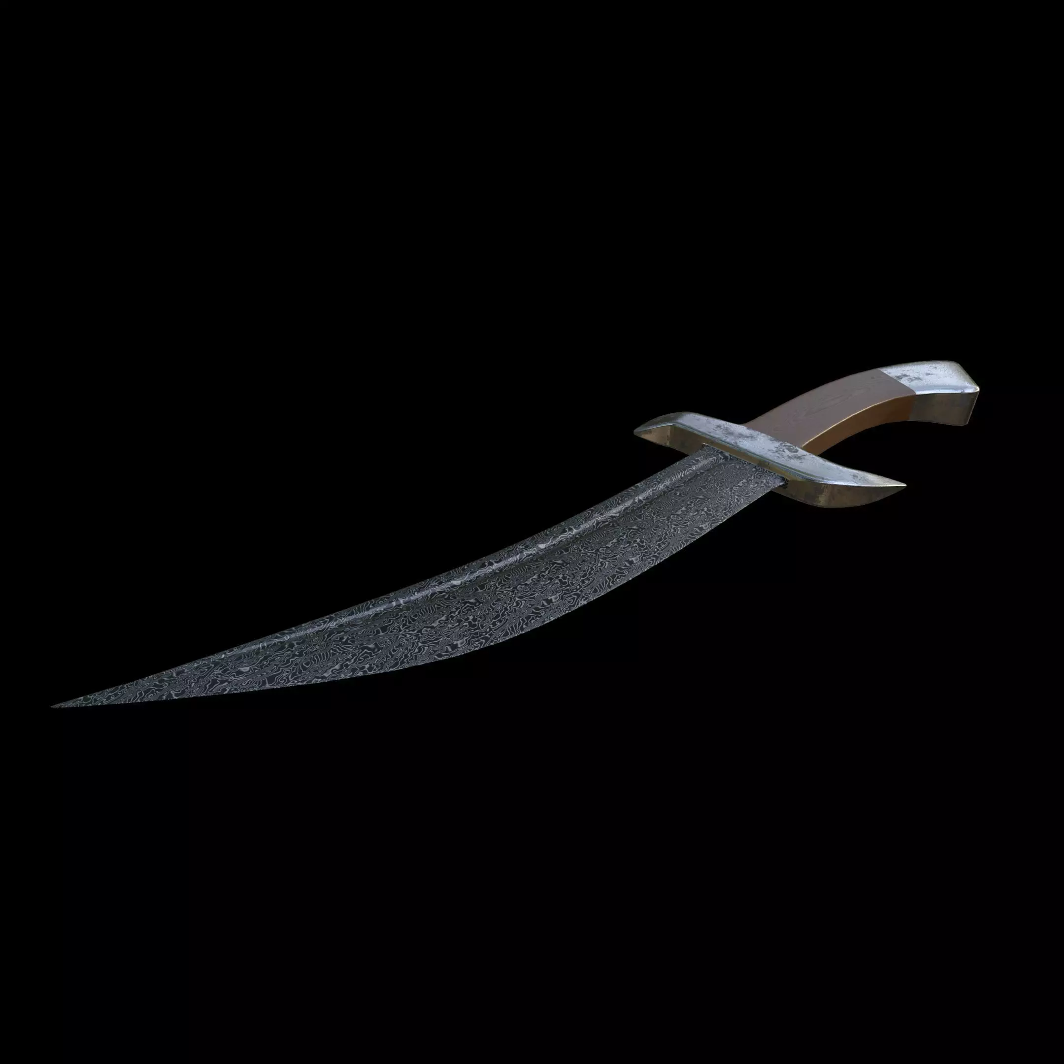 Knife Series 01 PBR 4K Damascus Steel 3D model_6