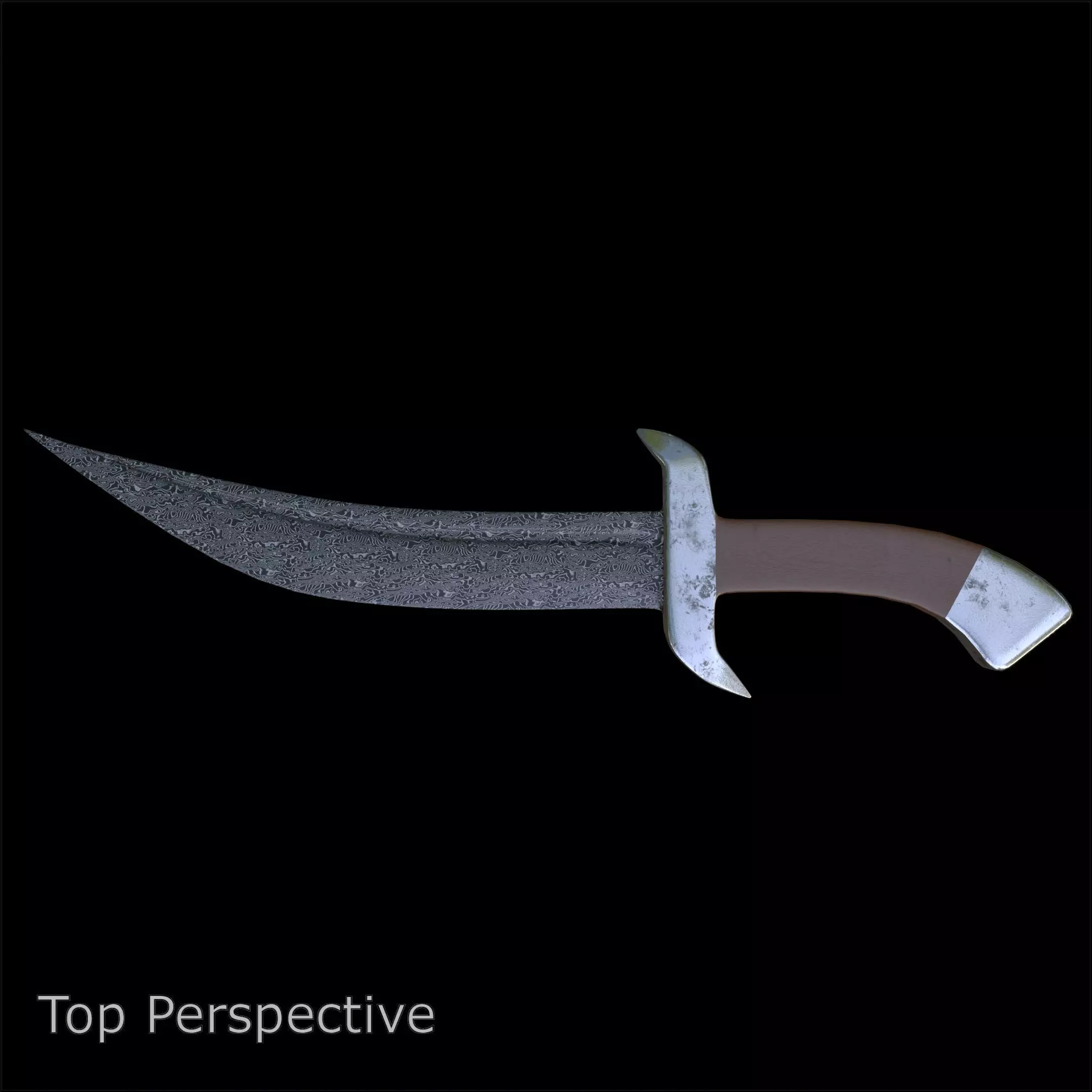 Knife Series 01 PBR 4K Damascus Steel 3D model_0