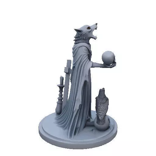 2713COLOR Werewolf Howling with Skull 3D Model Halloween 3D print model_20