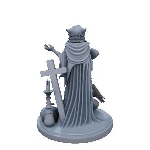 2713COLOR Werewolf Howling with Skull 3D Model Halloween 3D print model_27