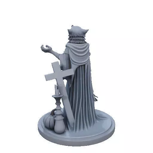 2713COLOR Werewolf Howling with Skull 3D Model Halloween 3D print model_29