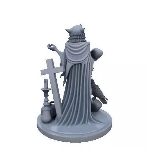 2713COLOR Werewolf Howling with Skull 3D Model Halloween 3D print model_26