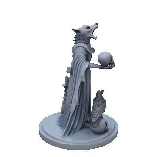 2713COLOR Werewolf Howling with Skull 3D Model Halloween 3D print model_19
