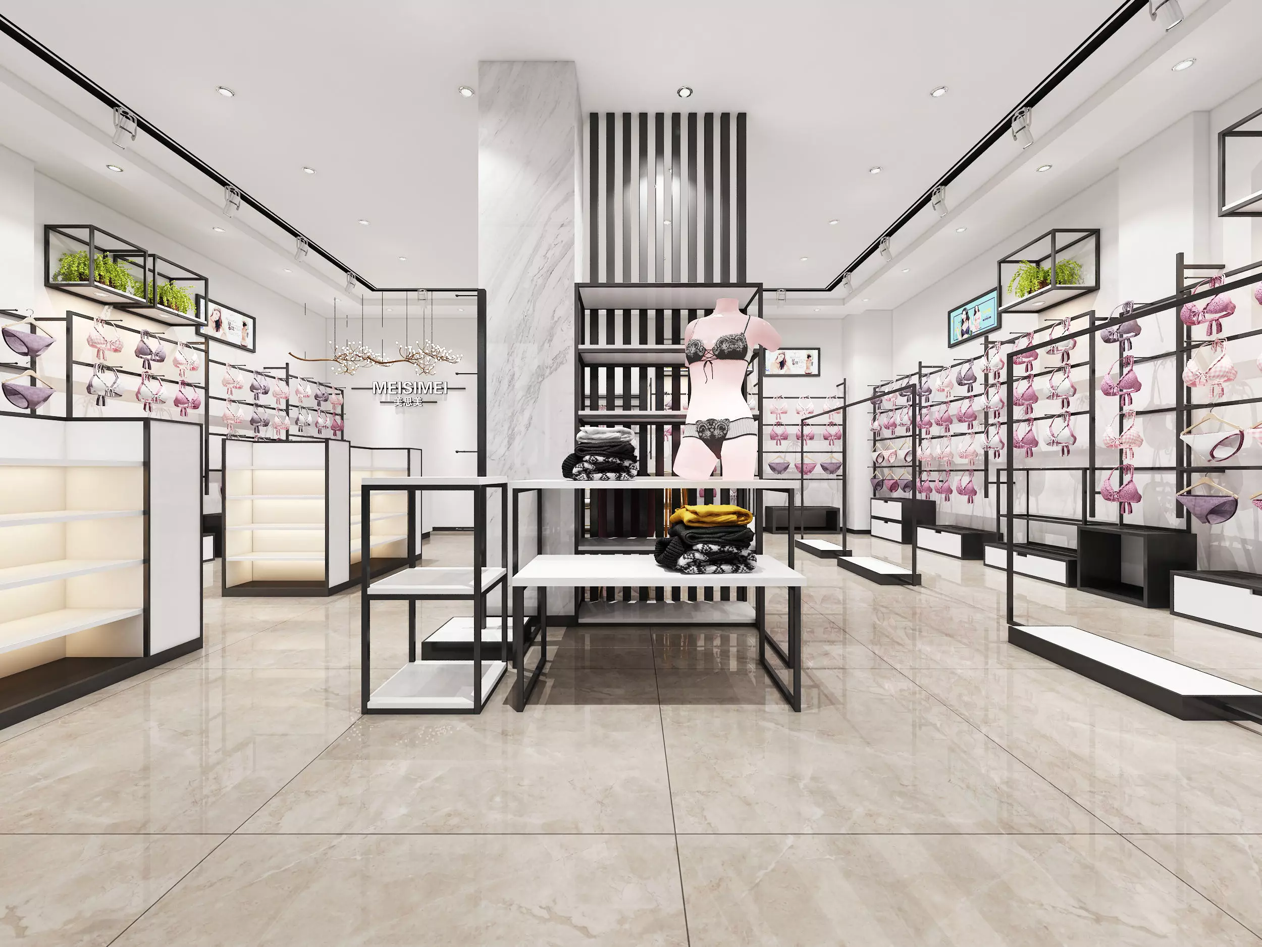 lingerie shop Low-poly 3D model_0