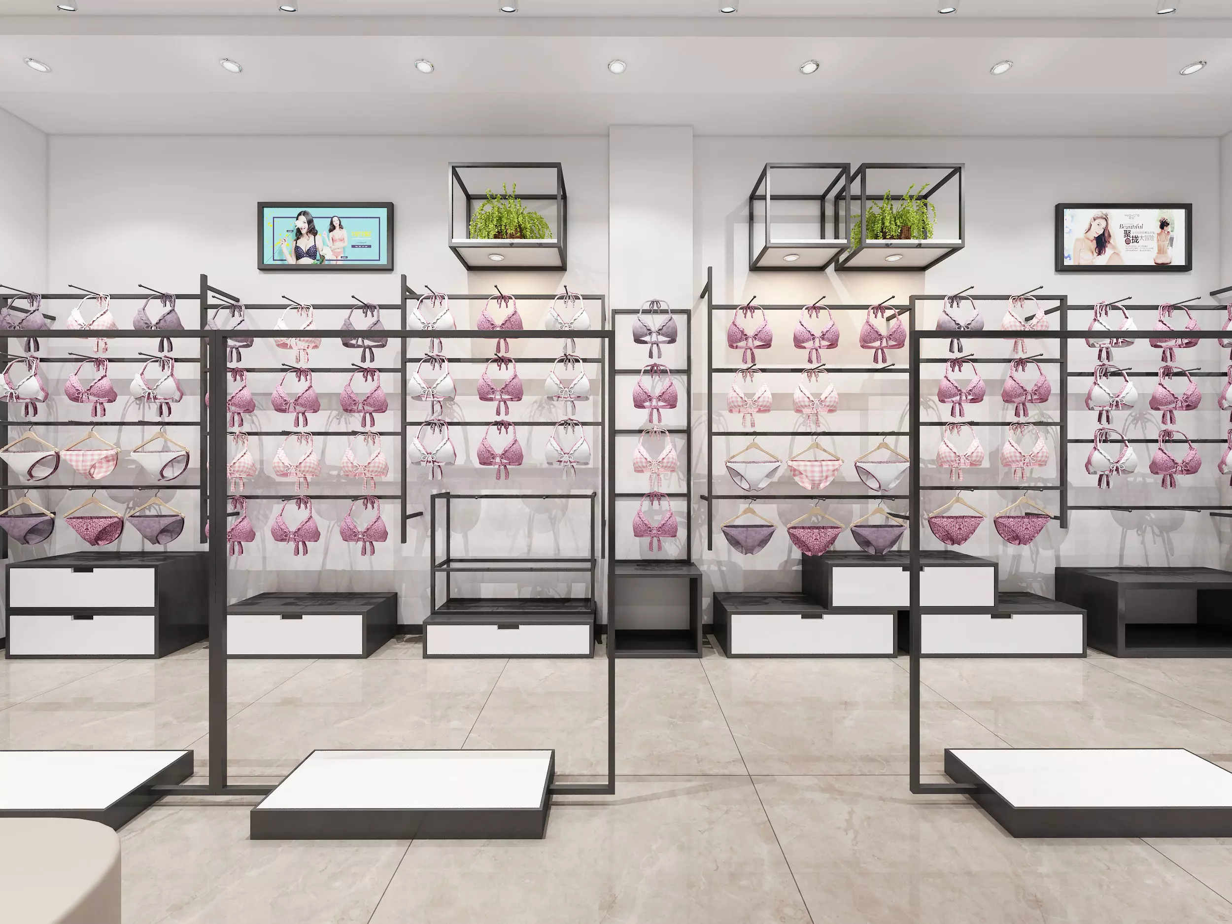 lingerie shop Low-poly 3D model_1