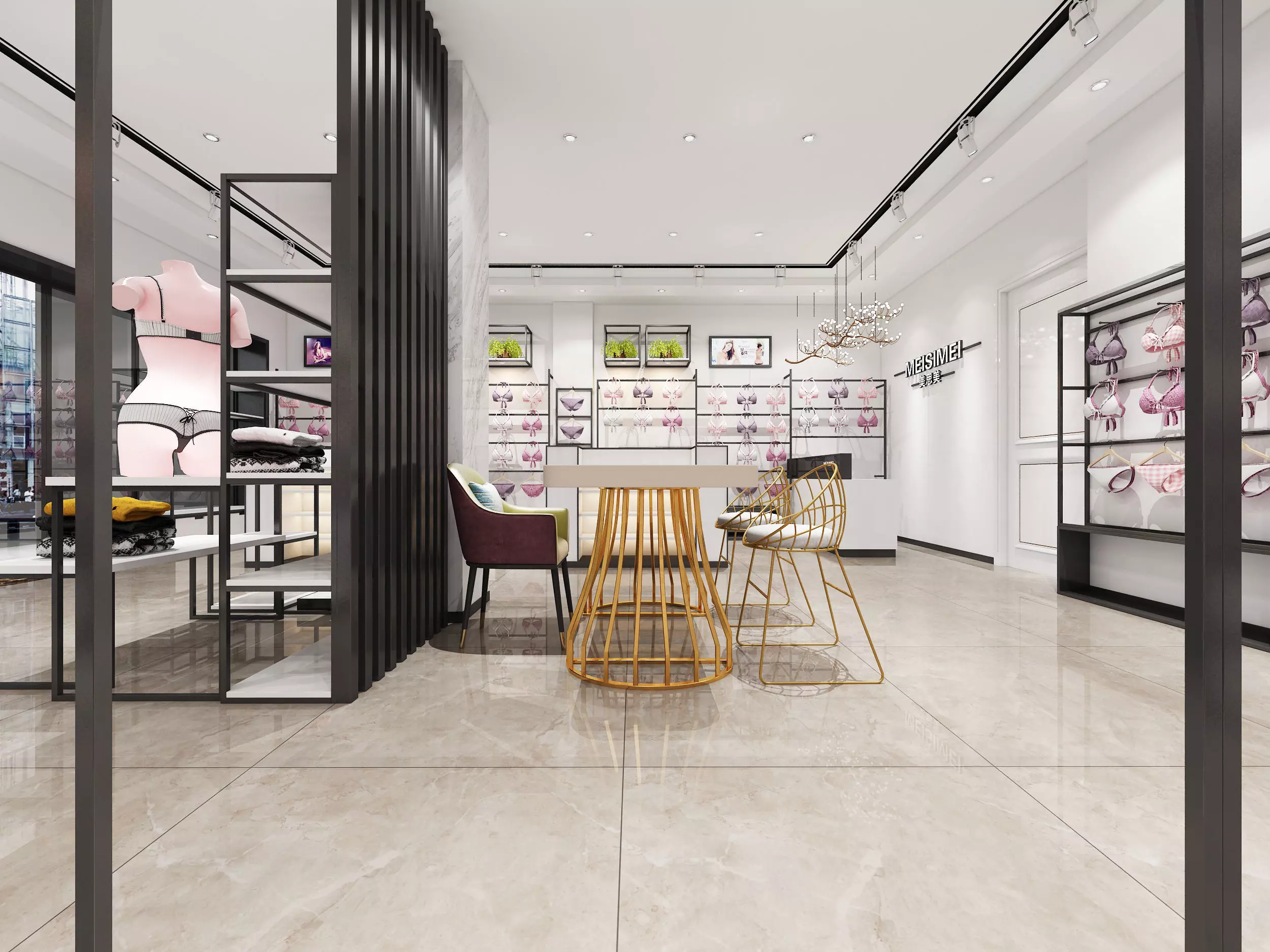 lingerie shop Low-poly 3D model_5