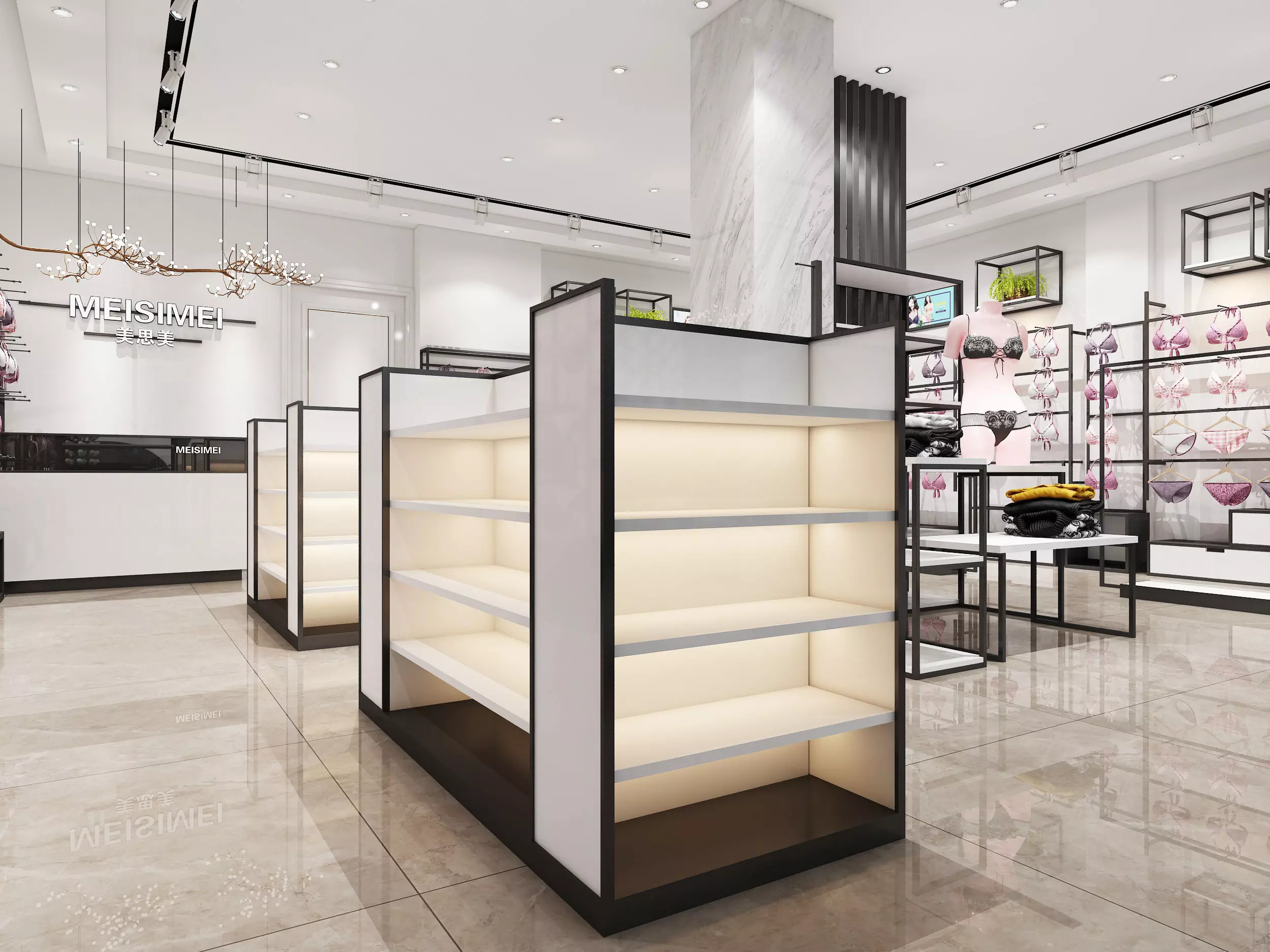 lingerie shop Low-poly 3D model_2