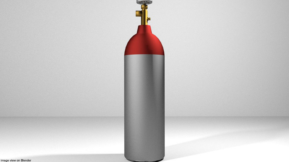 Gas Tank - Cylinder Type 2 3D model_1
