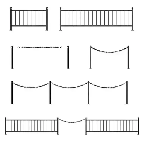 Metal fencing fence with chain links