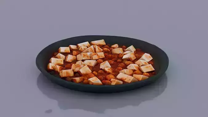 Mapo Tofu Low-poly 3D model 6