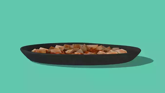 Mapo Tofu Low-poly 3D model 4