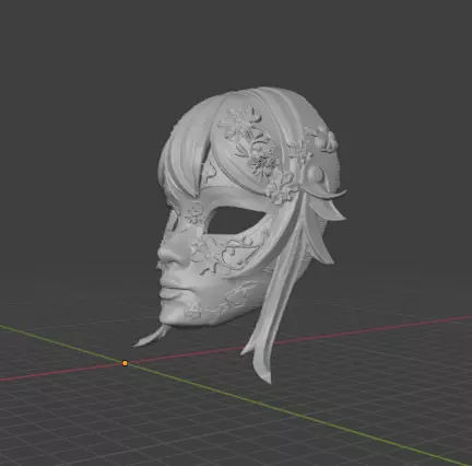 Anime Girl Face Mask Stylish Cosplay 3D Print STL Model 3D print model_3