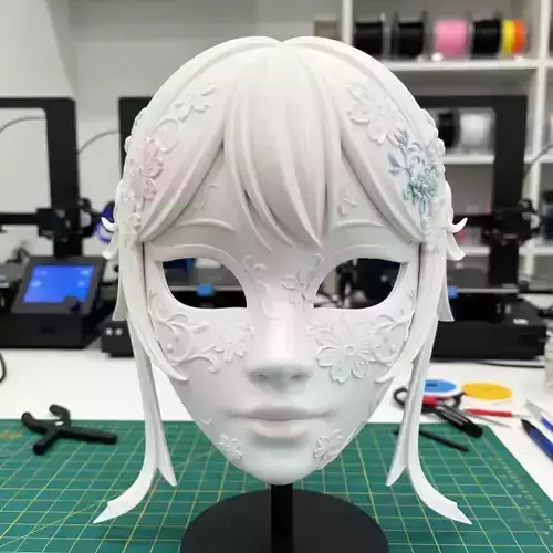 Anime Girl Face Mask Stylish Cosplay 3D Print STL Model 3D print model Anime Girl Face Mask Stylish Cosplay 3D Print STL Model 3D print model