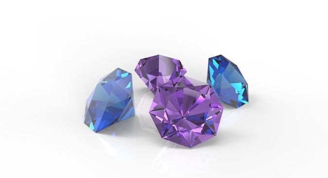 Diamonds swarovski crystals Low-poly 3D model