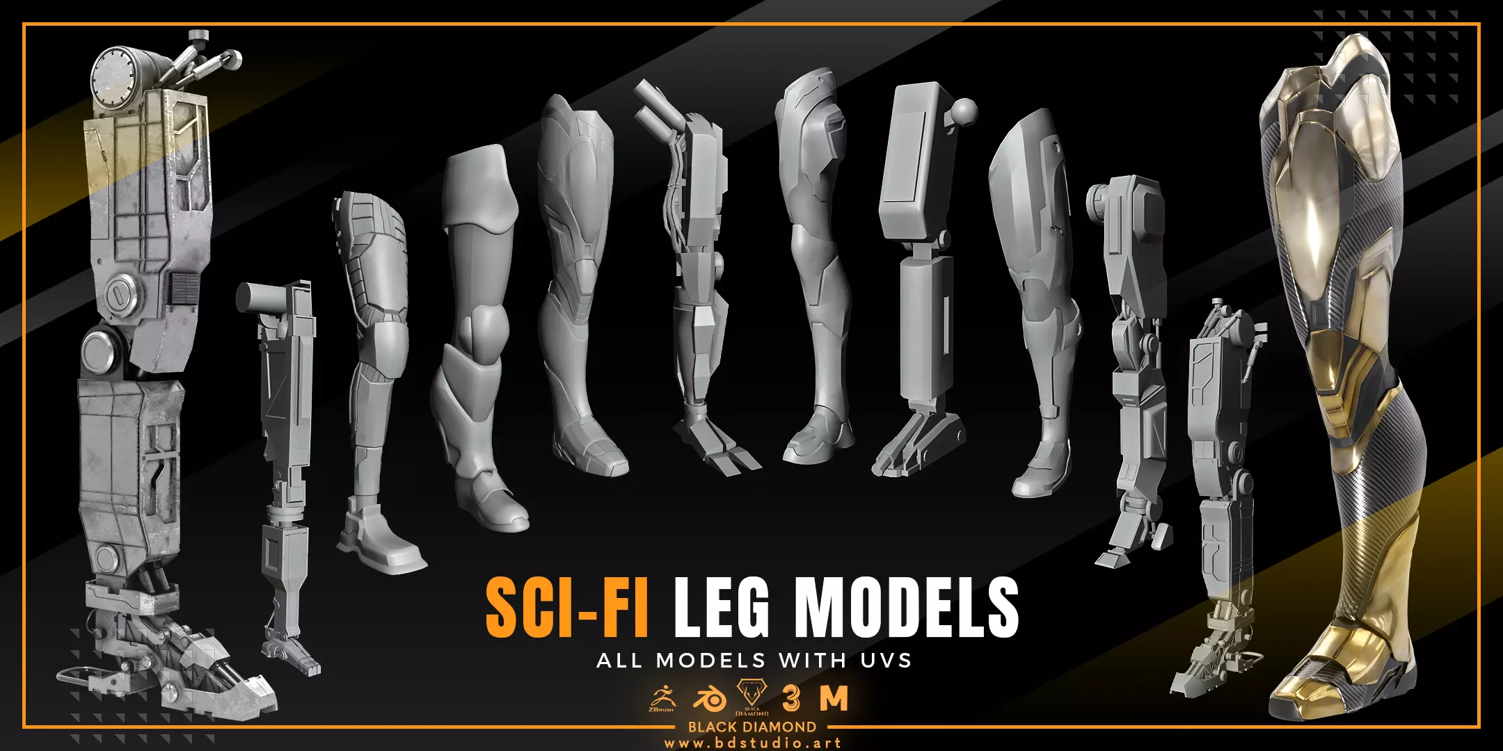 SCI FI LEG MODELS Free 3D model_0