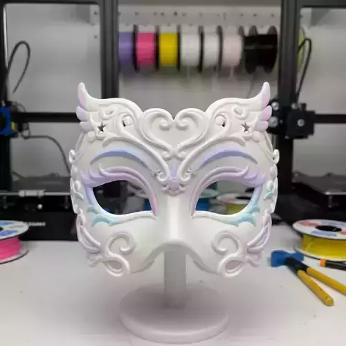 Anime Girl Half Face Mask Stylish Cosplay 3D Print STL 3D print model Anime Girl Half Face Mask Stylish Cosplay 3D Print STL 3D print model