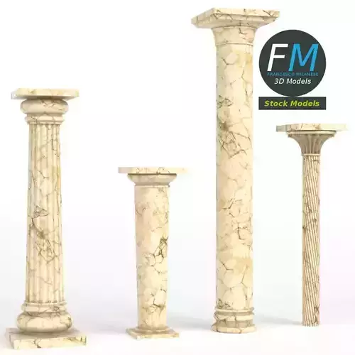 Columns set four marble