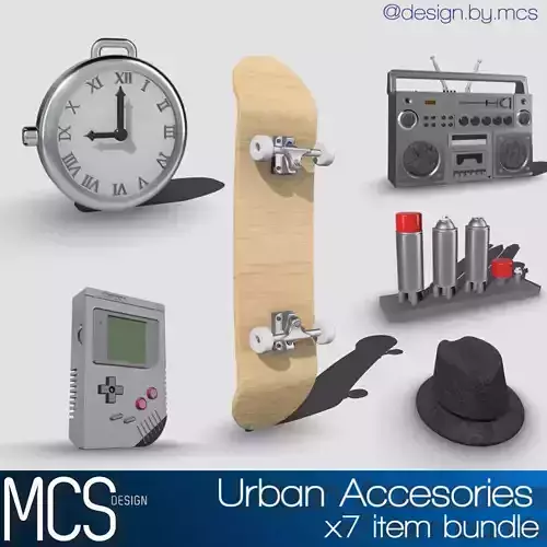 Urban Diorama Accessories x7 items 3D print model