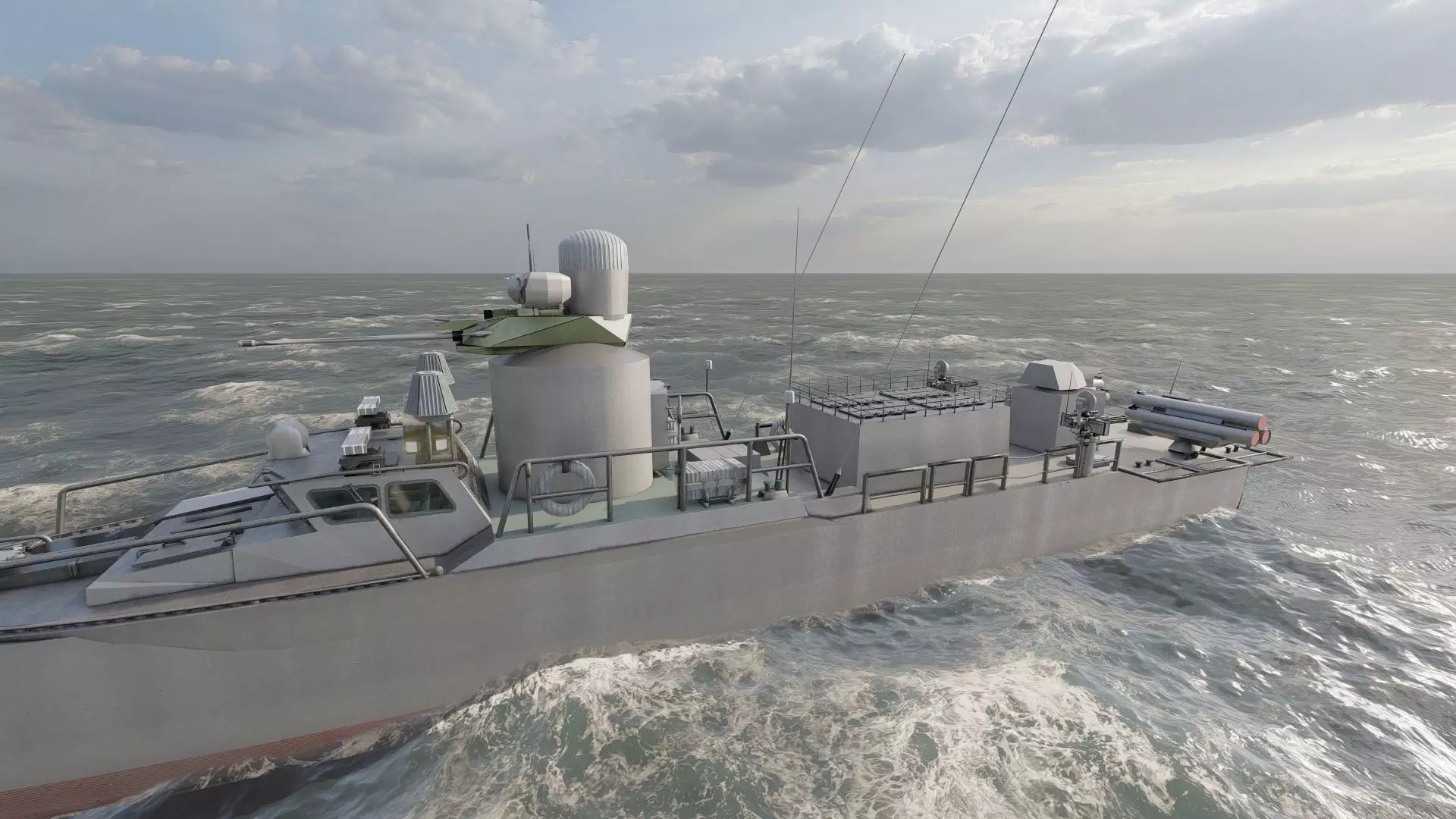 GUIDED MISSILE FAST ATTACK BOAT DESIGN 3D model_9