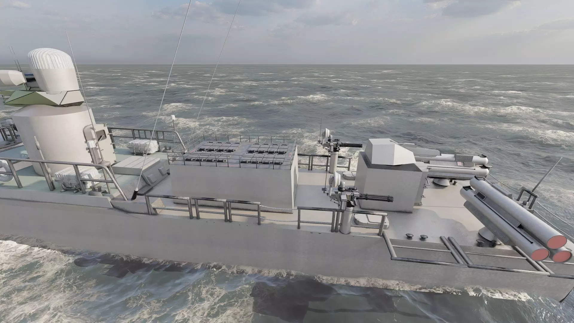 GUIDED MISSILE FAST ATTACK BOAT DESIGN 3D model_10