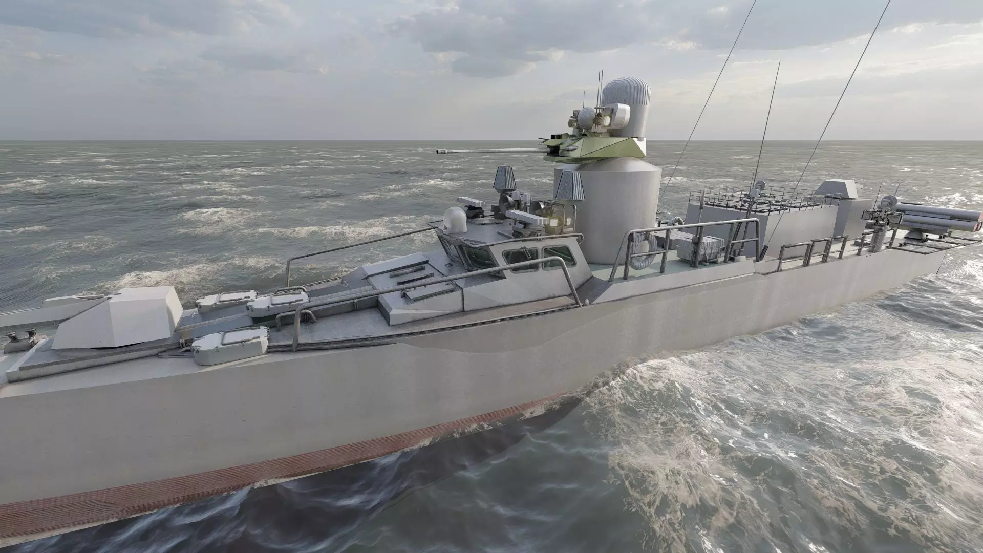 GUIDED MISSILE FAST ATTACK BOAT DESIGN 3D model_8