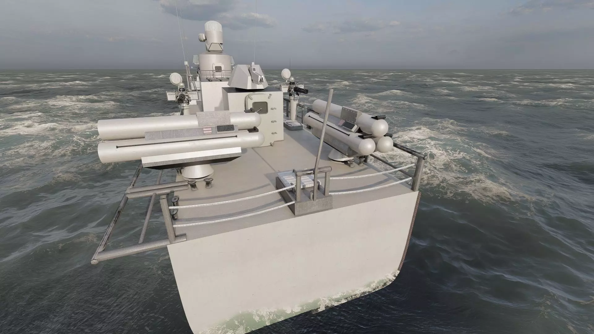 GUIDED MISSILE FAST ATTACK BOAT DESIGN 3D model_12