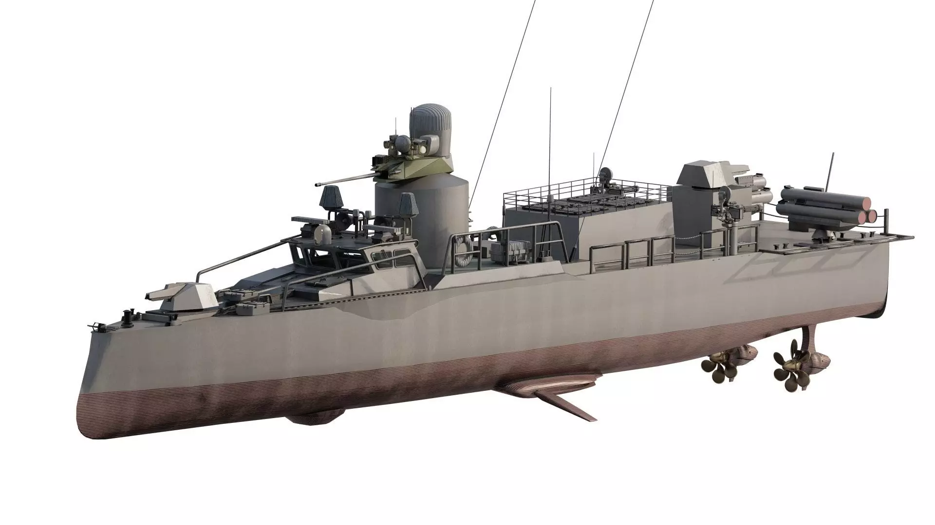 GUIDED MISSILE FAST ATTACK BOAT DESIGN 3D model_0