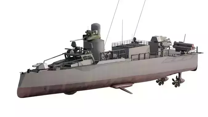 GUIDED MISSILE FAST ATTACK BOAT DESIGN 3D model