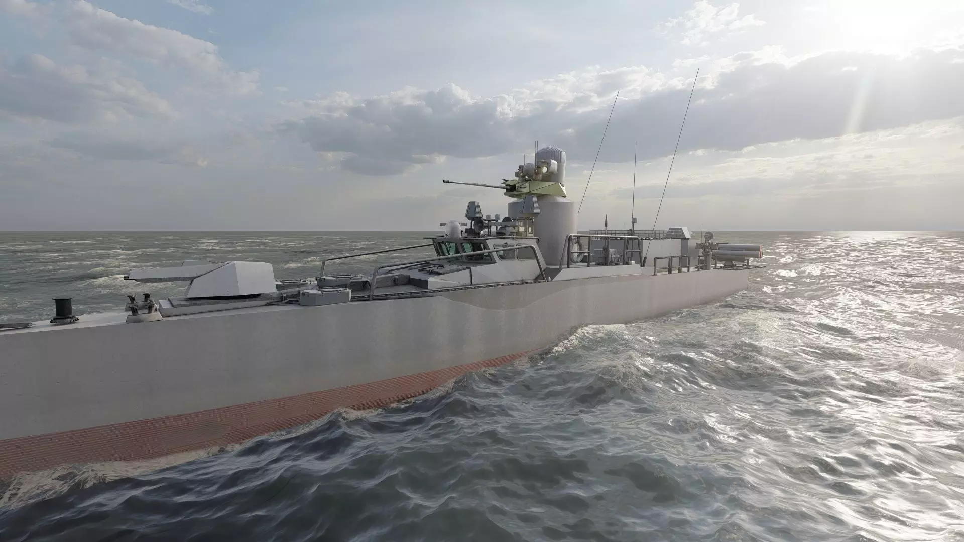 GUIDED MISSILE FAST ATTACK BOAT DESIGN 3D model_7
