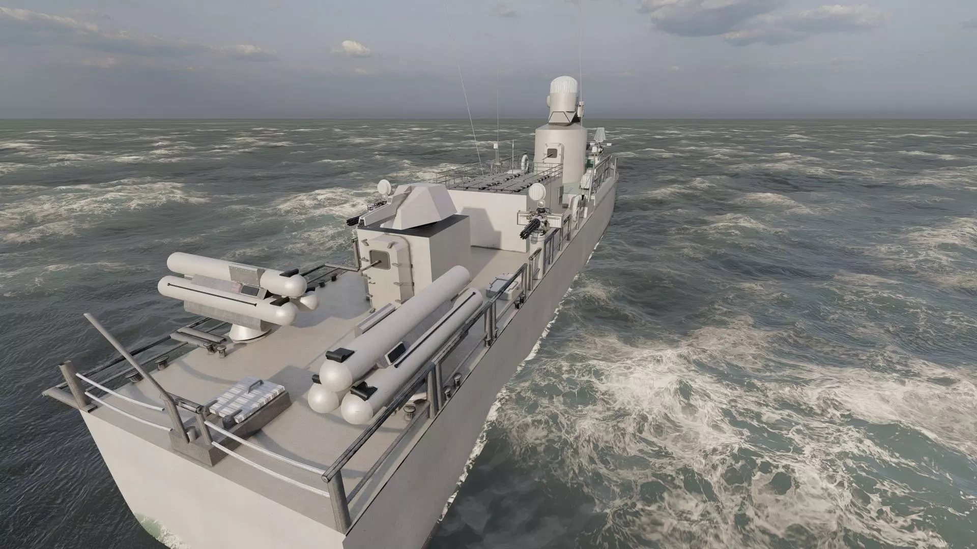 GUIDED MISSILE FAST ATTACK BOAT DESIGN 3D model_13