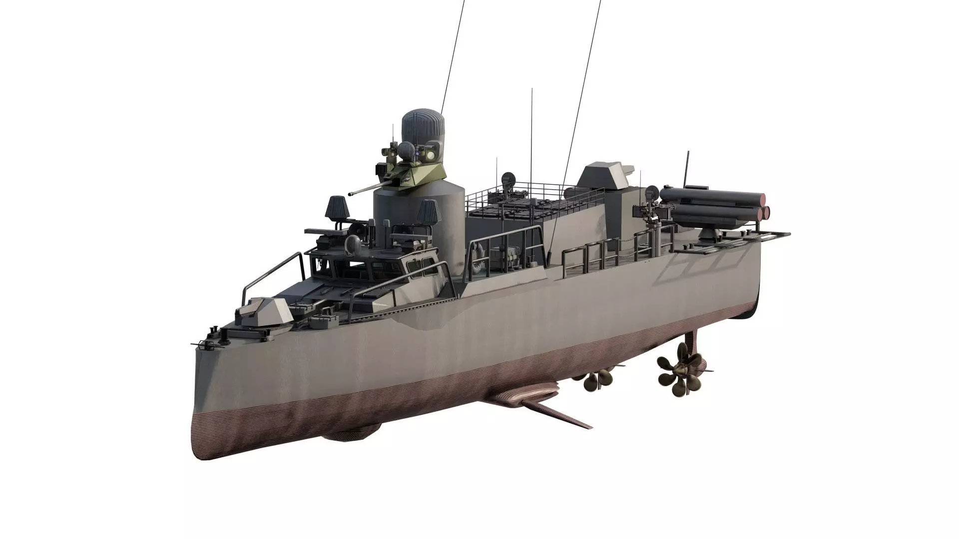 GUIDED MISSILE FAST ATTACK BOAT DESIGN 3D model_1