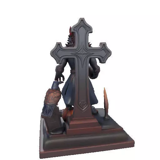 2714COLOR Werewolf Howling with Skull  3D Model Halloween 3D print model_33