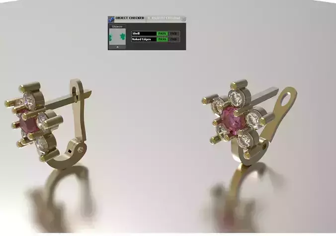 Hinged Back Flower Stud with Six Petal Motif je0155