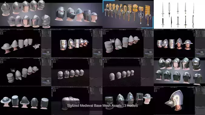Stylized Medieval Base Mesh Assets 3D Model Collection Stylized Medieval Base Mesh Assets 3D Model Collection