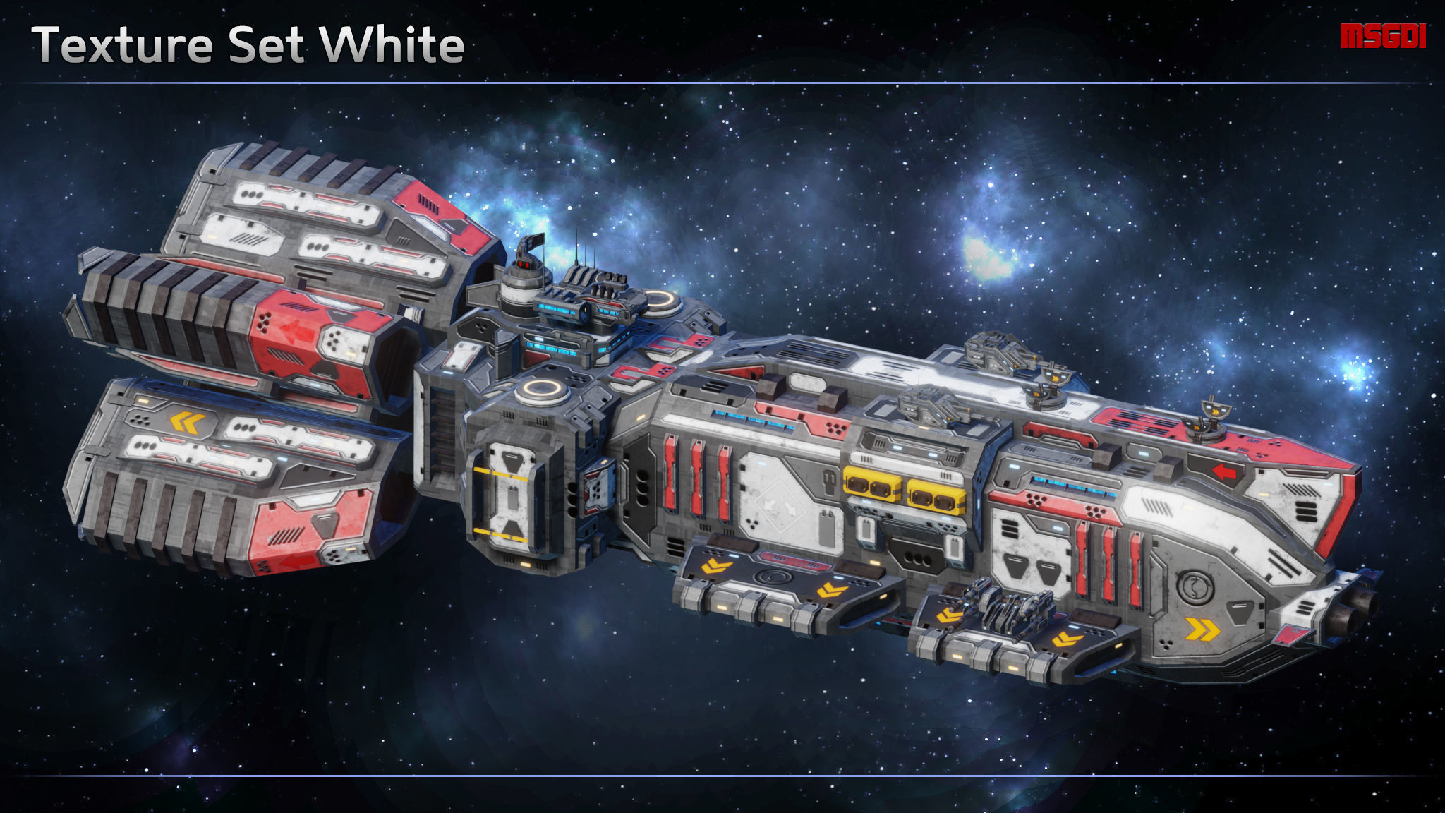 Spaceship Frigate Hammerhead Low-poly 3D model_11